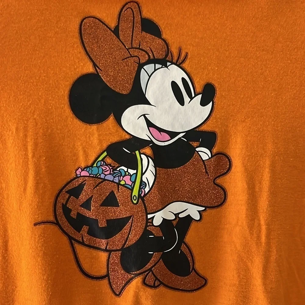 Disney child’s Minnie Mouse Halloween dress with hood with mouse ears. Size XL